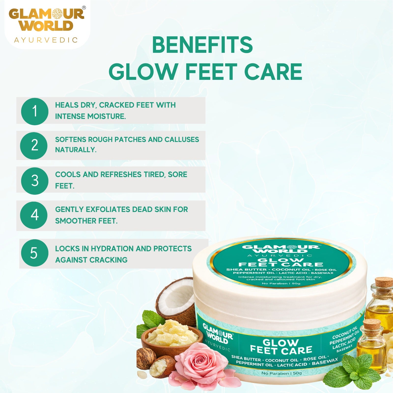Glow Feet Care, Feet Moisturiser, 100ml
