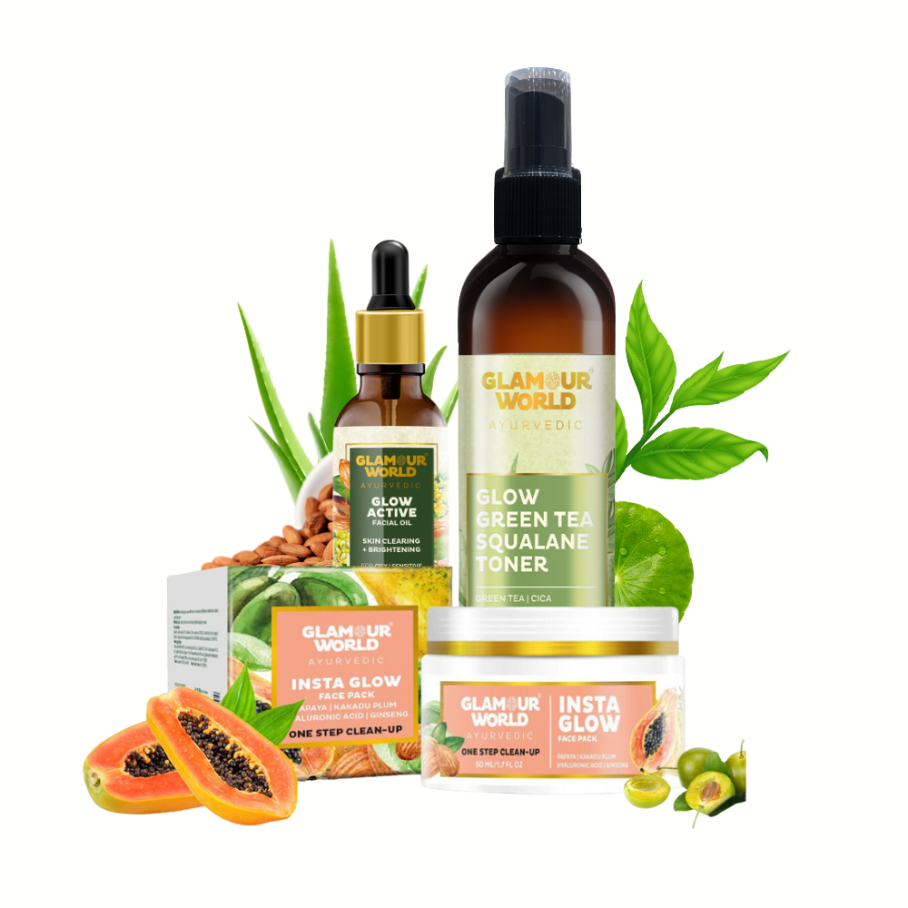Insta Glow Kit with Glow Active Facial Oil + Green Tea Toner
