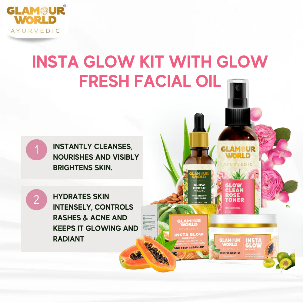 Insta Glow Kit with Glow Fresh Facial Oil + Rose Toner