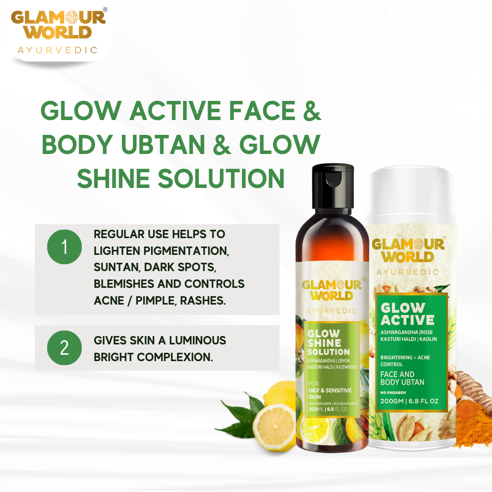 glow active face-body-ubtan-glow shine solution