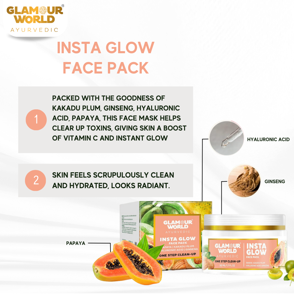 Buy Insta Glow Face Pack Online at Best Prices Glamour World Ayurvedic